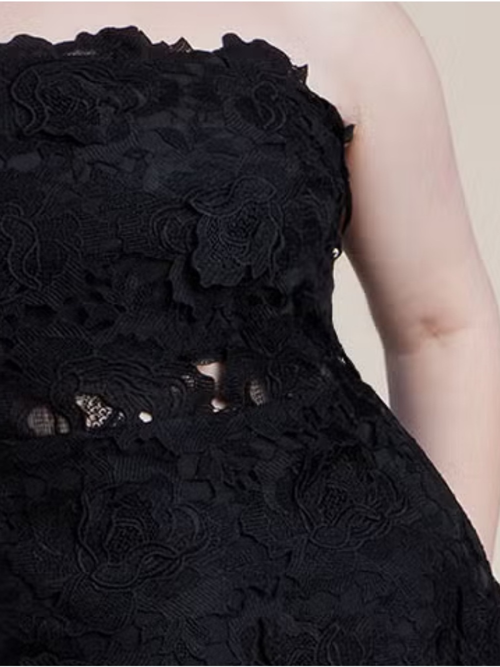 Eloquii Black Strapless Lace Cocktail Dress
